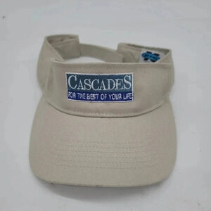 Cascades Visor Hat Adjustable Strap Back Adults Beige Visor For Your Life By BIG